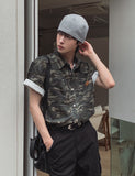 Ore Camo Leather Patch Half Shirt