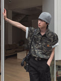 Ore Camo Leather Patch Half Shirt