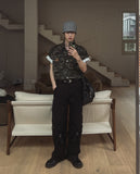 Ore Camo Leather Patch Half Shirt