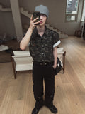 Ore Camo Leather Patch Half Shirt
