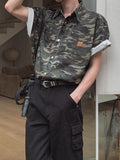 Ore Camo Leather Patch Half Shirt