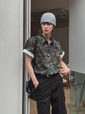 Ore Camo Leather Patch Half Shirt