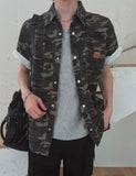Ore Camo Leather Patch Half Shirt