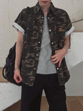 Ore Camo Leather Patch Half Shirt