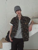 Ore Camo Leather Patch Half Shirt