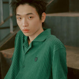 SUMMER CABLE KNIT HALF SHIRT