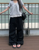 [Fake Layered] Devin Check Frill Layered Blouse