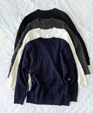 Cable long sleeve knit