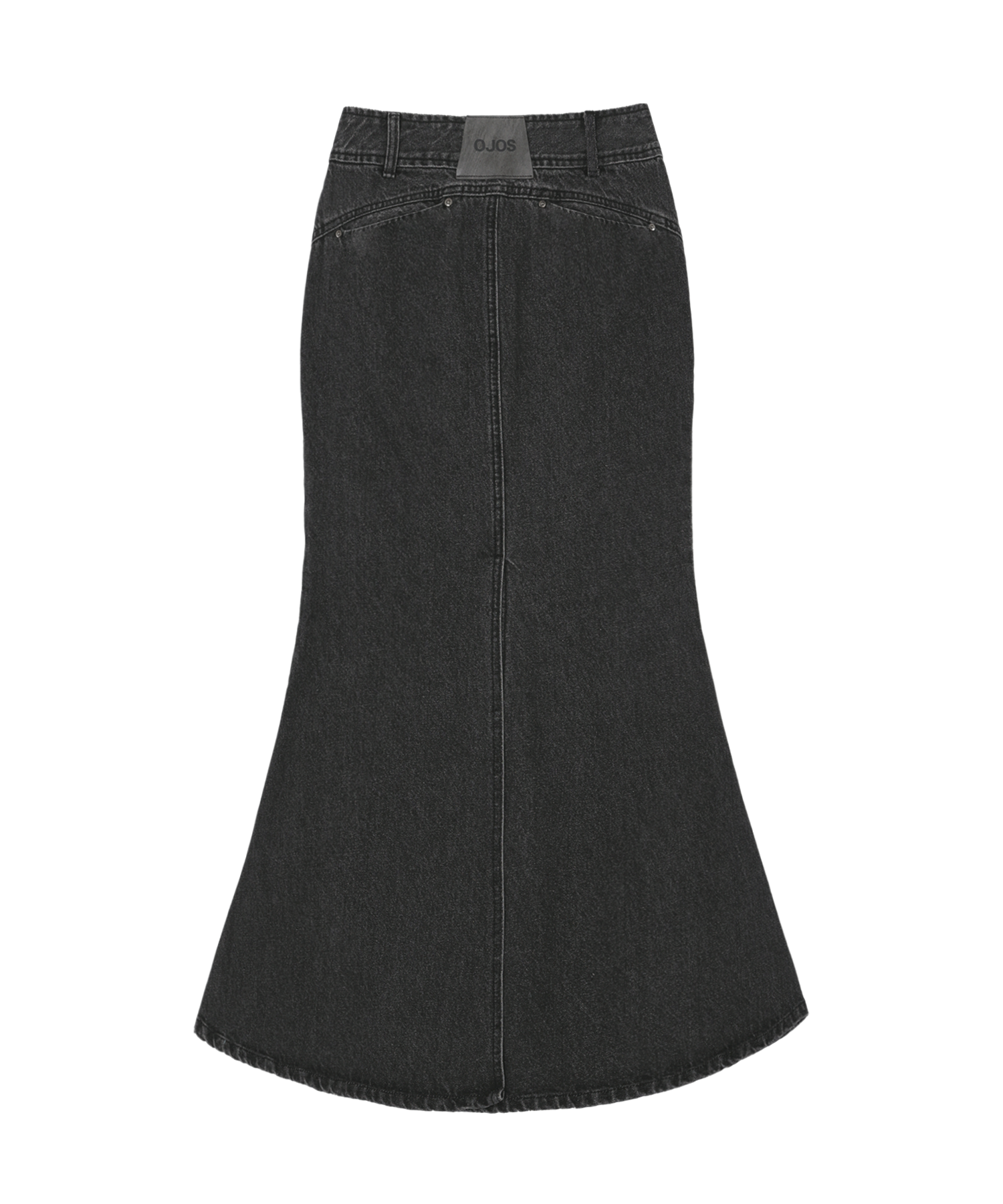 【OJOS】 Mermaid Slit Denim Skirt / Charcoal OJOS (オホス ) - マーメイドスリットデニムスカート / Mermaid