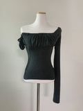 Gateni shirring unbal top