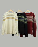 Nordic boucle pattern round knit