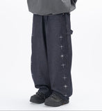 Gelly Embroidery Cross Carpenter Pants