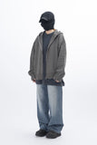 Iber Damage Knit Hooded Full Zip-Up