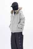 Lenore Raccoon Fur Fleece Hooded Zip-Up