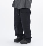 Pent Double Knee Cover Wide Balloon Pants