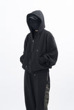 Huile Incision Hooded Zip-Up