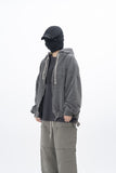 Olide Pigment Dyed Embroidery Hooded Zip-Up