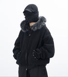 Nero Rivet Raccoon Fleece Zip-Up Hoodie
