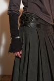 VINTAGE CHECK WRAP PLEATS SKIRT