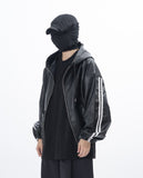 Viter Leather Track Hooded Jacket