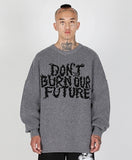 SALE★ Oversized Slogan Wool Knit Sweater