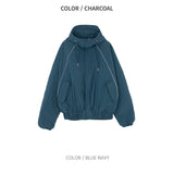 Scotch line cropped hooded parka