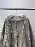 Dirty Sand Denim Hood Zip-Up