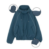 Scotch line cropped hooded parka