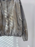 Dirty Sand Denim Hood Zip-Up