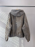 Dirty Sand Denim Hood Zip-Up