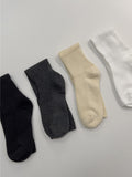 Basic knit ribbed knee socks