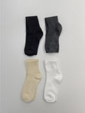 Basic knit ribbed knee socks