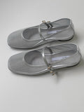 Mesh See-through Mary Jane Flat Shoes