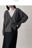 [wool50%] Cornet Alpaca Boucle Overfit Cardigan