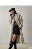[handmade/wool90%] Mohair Hidden Robe Handmade Long Coat