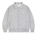 Flower Dot Embroidery Stadium Varsity Jacket