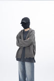 Iber Damage Knit Hooded Full Zip-Up