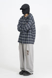 Kio Blended Check Hooded Shirt