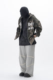Rest Lettering Camo Hooded Zip-Up