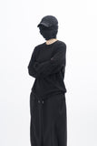 Meiji semi-crop long-sleeved T-shirt