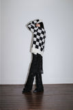 mohair chess knit cardigan