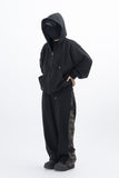 Huile Incision Hooded Zip-Up