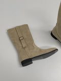 Edith Belt Suede Boots