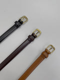 [20mm] Cowhide Square Gold Belt
