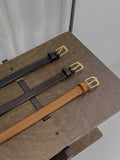 [20mm] Cowhide Square Gold Belt