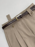 [20mm] Cowhide Square Gold Belt
