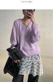 [wool30%] Riddle Mohair V-neck loose fit knit