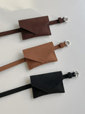 Suede Snap Card Wallet Belt