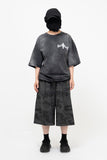 Pintuck Camo Wide Bermuda Pants