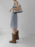[Card Holder SET] Herringbone Leather Shoulder Bag